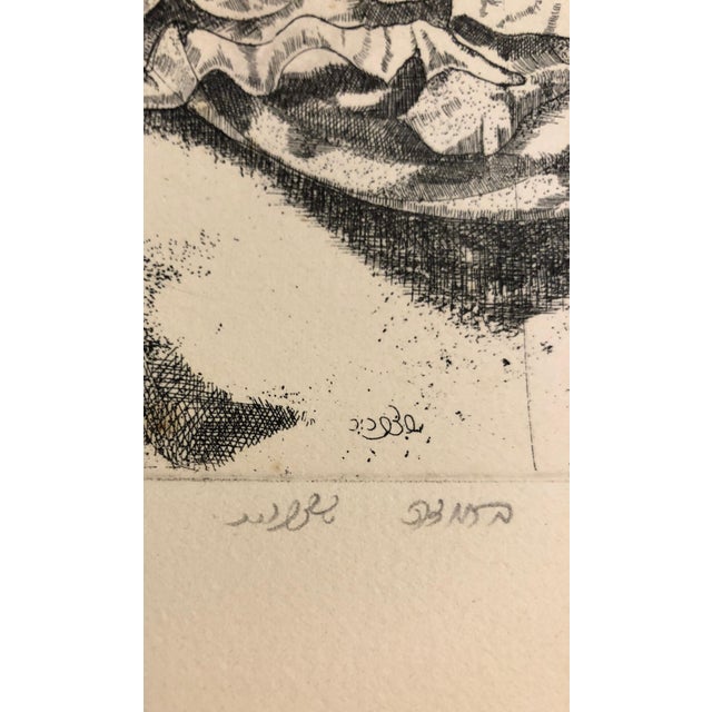 Early 20th Century Shlomo Zafrir, Israeli Modernist Surrealist Etching Cut Pear For Sale - Image 5 of 6