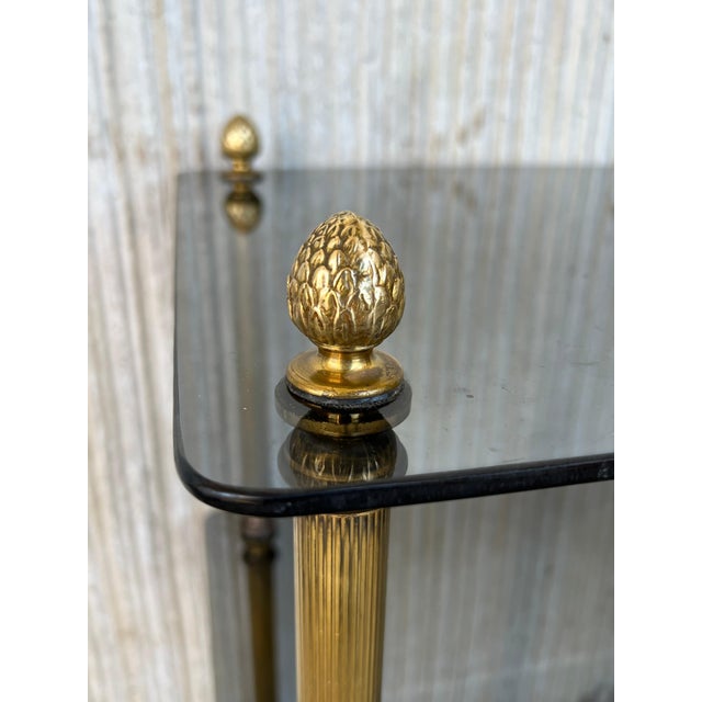 Brass Early 20th Hollywood Regency Bronze Cocktail Table with Smoked Glass For Sale - Image 8 of 18