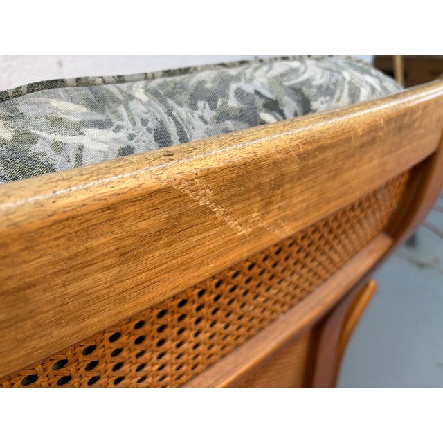 Vintage Modern Patterned Wood and Cane Lounge Chairs For Sale - Image 12 of 13
