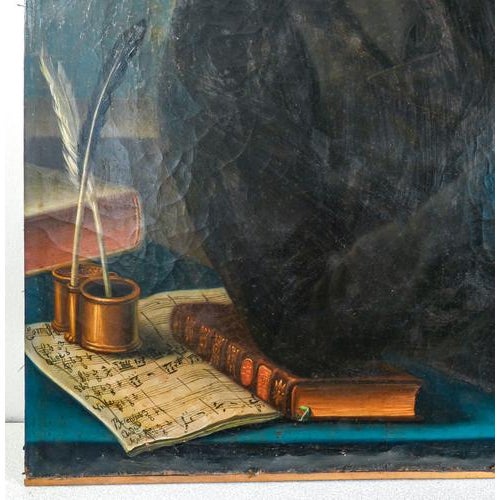 Agostino Cottolengo, Portrait of a Man, 1827, Oil Painting, Framed For Sale - Image 7 of 18