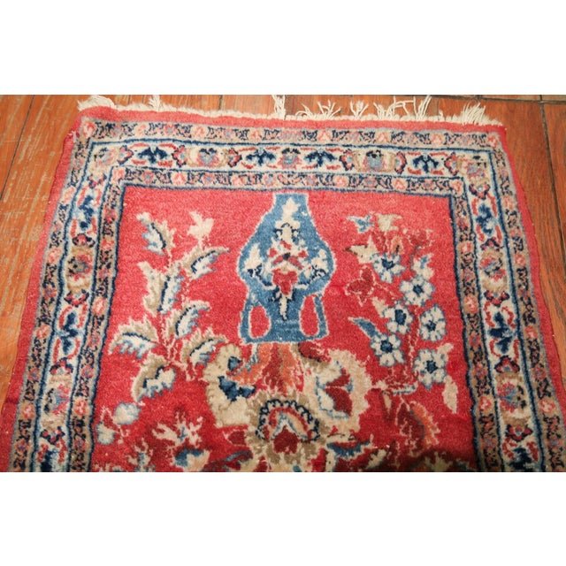Red Persian Kashan Mat rug no. r3281 For Sale - Image 4 of 5