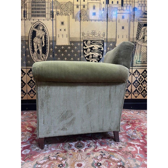 Art Deco Corduroy Club Armchair For Sale - Image 4 of 7