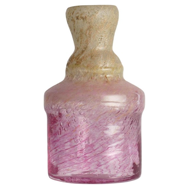 Bubblegum Pink and Yellow Art Glass Vase by Milan Vobruba, Sweden, 1980s For Sale - Image 14 of 14