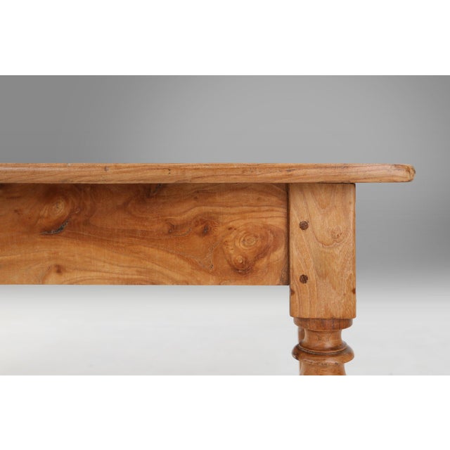 Rustic Elm Dining Table with Drawer, France, 1850s For Sale - Image 5 of 14