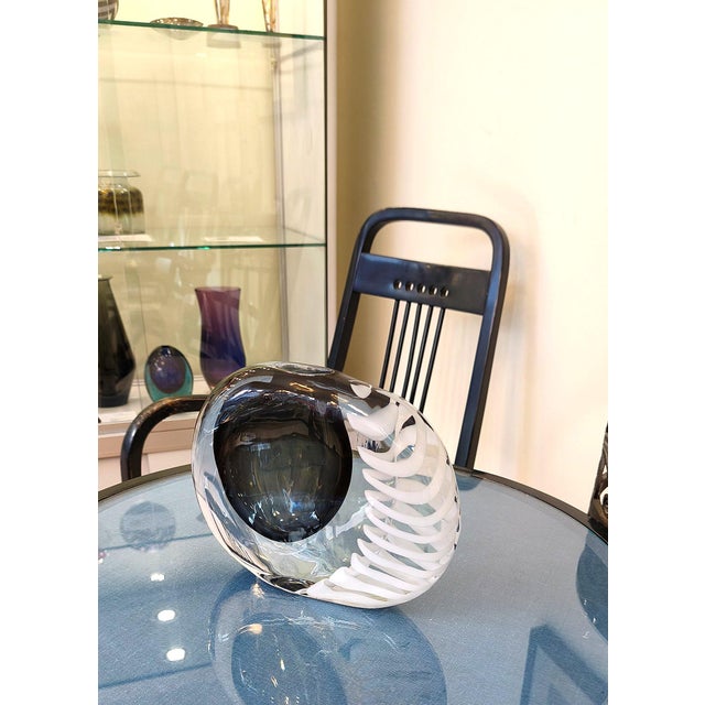 Gray Mid-Century Modern Sculptural Glass Vessel by Antonio Da Ros for Cenedese, 1950s For Sale - Image 8 of 9