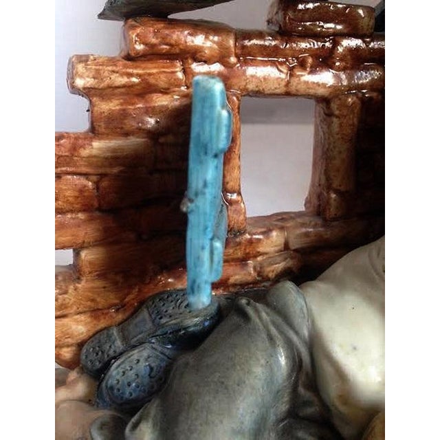 Vintage Italian Capodimonte Porcelain Figurine of an Old Man in a Ruined Shelter by Cedraschi For Sale In New York - Image 6 of 11