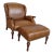 Stickley Leather Wingback Chair & Ottoman For Sale