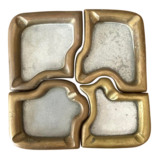 Vintage 1980s David Marshall Puzzle Ashtray Set For Sale