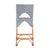 Creanly 25.25 in. Seat Height Rattan Counter Stool with Back and Footrest, White/Navy Dot / Natural Rattan Frame For Sale In Chicago - Image 6 of 8