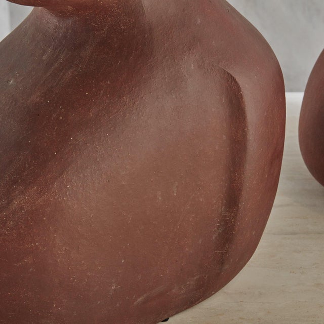 Abstract Organic Form Terracotta Clay Sculpture - Small For Sale - Image 10 of 11