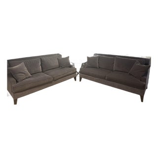 2 Ethan Allen Charcoal Gray Sofas For Sale