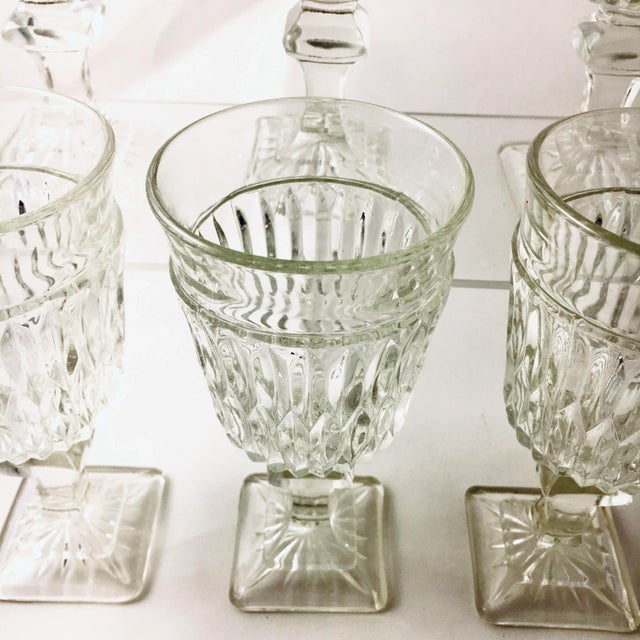 1940s 1940s Georgian Style Faceted Stemware - Set of 6 For Sale - Image 5 of 7