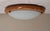 Flat Vintage Ceiling Lamp with a Matt Glass Bowl in a Pine Wood Frame, 1990s For Sale - Image 3 of 7