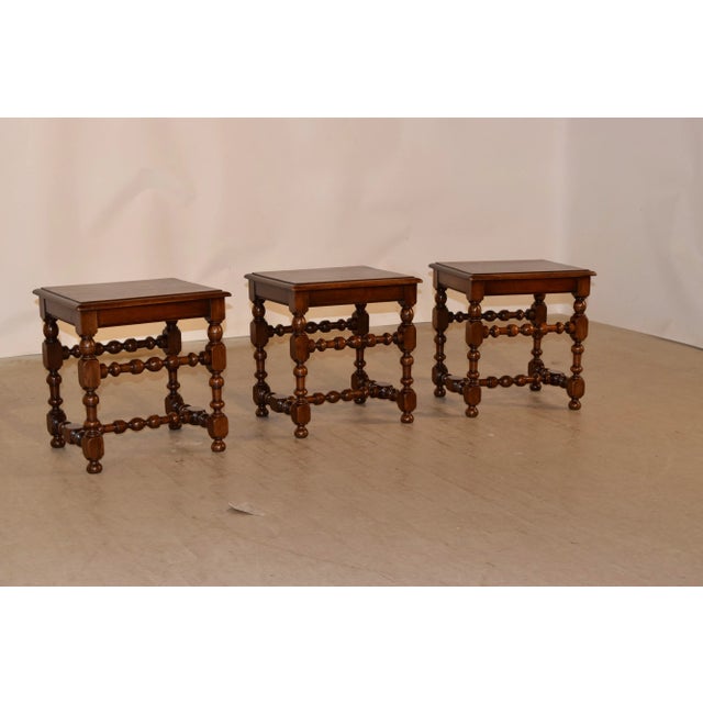 19th Century Set of Three French Walnut Stools For Sale In Greensboro - Image 6 of 6