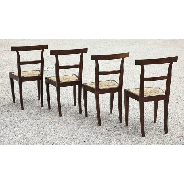 Wood Mid-19th Century Walnut Chairs with Straw Seats For Sale - Image 7 of 18