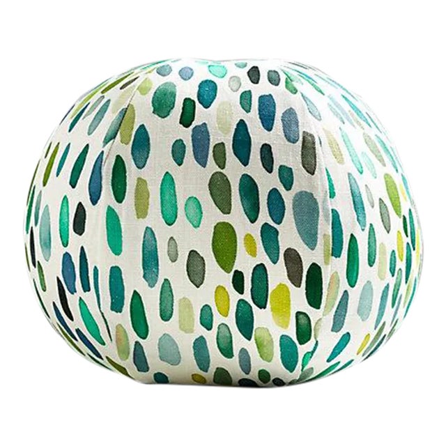The House of Scalamandré Jamboree Sphere Pillow, Grasshopper For Sale