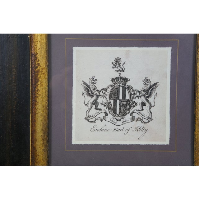 Late 20th Century Late 20th Century British Heraldic Crests Earl of Cranford Kelly Kinnoul Coat of Arms Prints 19" - Set of 3 For Sale - Image 5 of 18