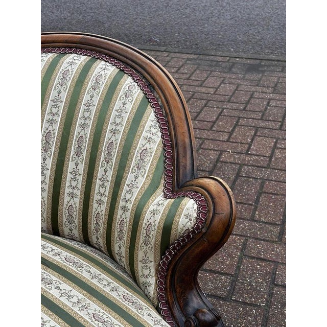 Victorian Walnut Framed Sofa with Cabriole Legs For Sale - Image 12 of 15