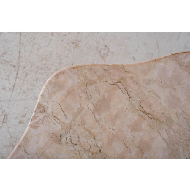 Marble Top Iron & Bronze Base French Console Table For Sale - Image 14 of 17