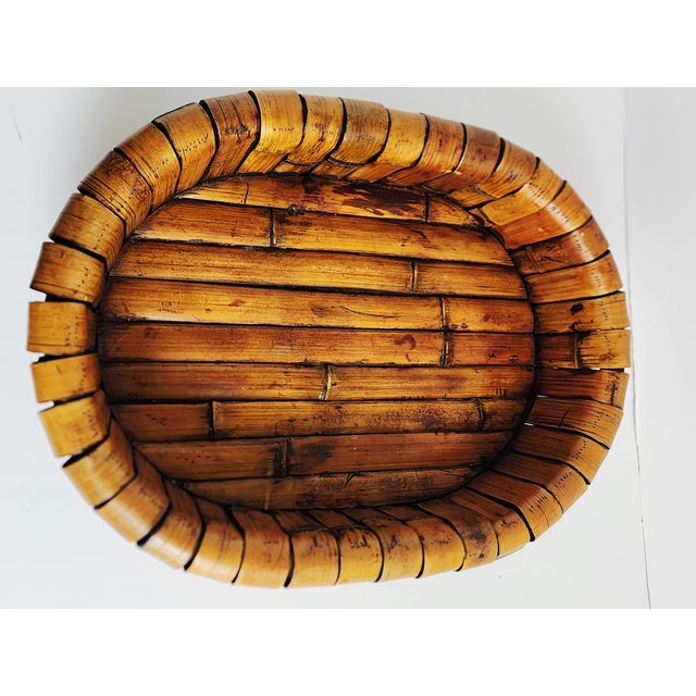 Wood Interlude Home Inc. Rattan Bamboo Center Piece Basket For Sale - Image 7 of 9