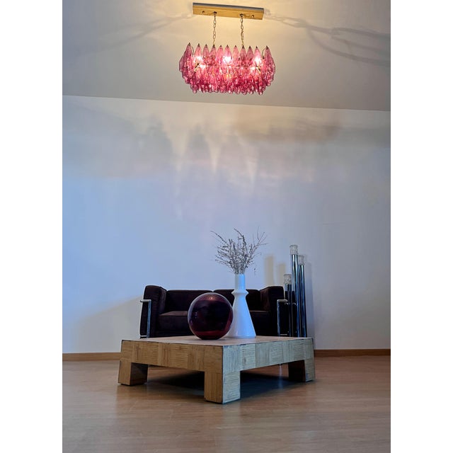 Amethyst Murano Glass Poliedri Chandelier by Carlo Scarpa, 1990s For Sale - Image 12 of 18