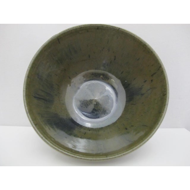 Green Kenneth George Cole Pottery Sanford Nc Organic Earthy Green & Blue Bowl For Sale - Image 8 of 9