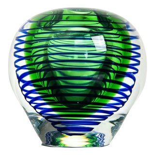 Spiral Art Glass Model 7713/15 Vase by Stanislav Libenský for Škrdlovice, Czechoslovakia, 1977 For Sale