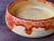 Mid-Century Modern Vintage Drip Glaze Orange Flame Pattern Ceramic Bowl For Sale - Image 3 of 7