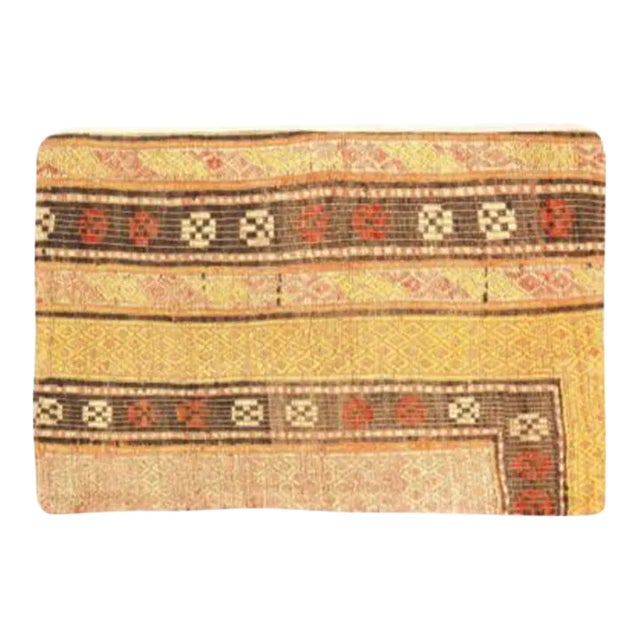 Vintage Hand Woven K38 Pillow 16" X 24" For Sale