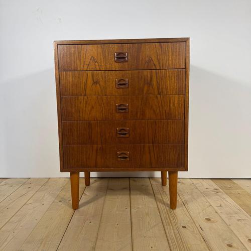 Wood Small Teak Chest of Drawers Mid-Century Modern Danish Design, 1960s For Sale - Image 7 of 11