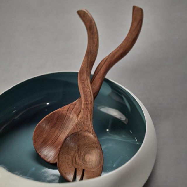 Transitional Ramona Mango Wood Curvy Sever set For Sale - Image 3 of 5