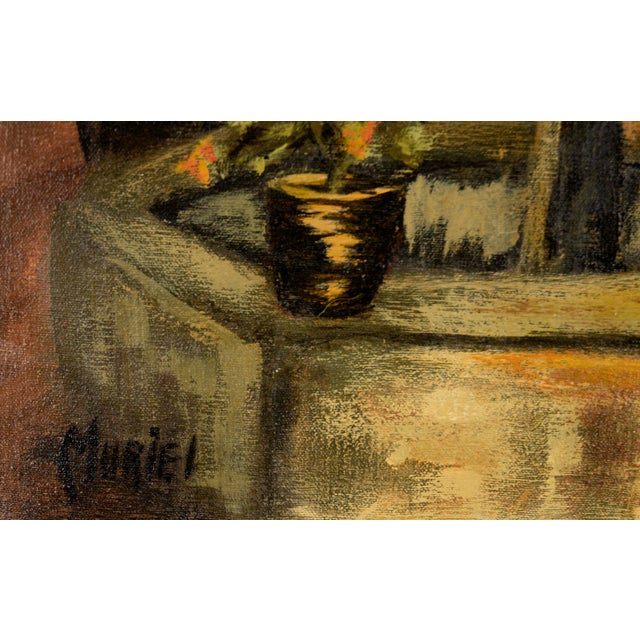 Courtyard With Fountain - Interior Landscape in Oil on Canvas by Muriel Kittock For Sale In Monterey, CA - Image 6 of 8