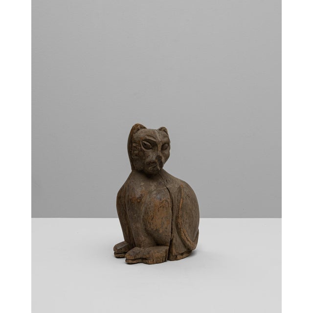 20th Century French Wooden Cat Sculpture For Sale - Image 18 of 18