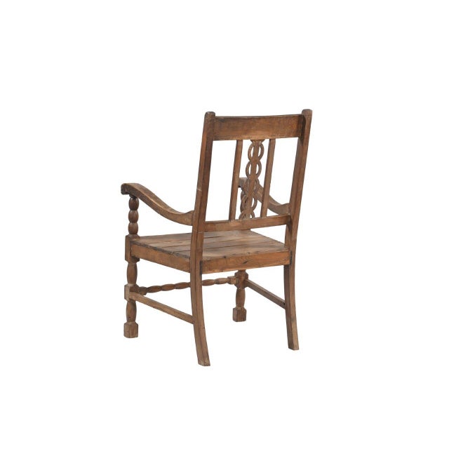 Farmhouse Vintage Anglo-Indian Teakwood Armchair For Sale - Image 3 of 3