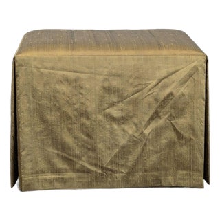 Century Furniture Skirted Silk Ottoman For Sale