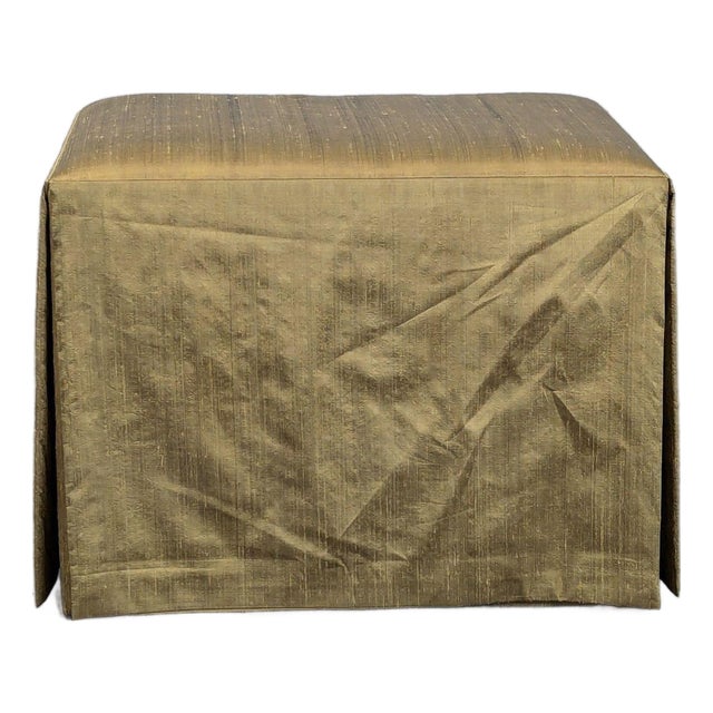 Century Furniture Skirted Silk Ottoman For Sale