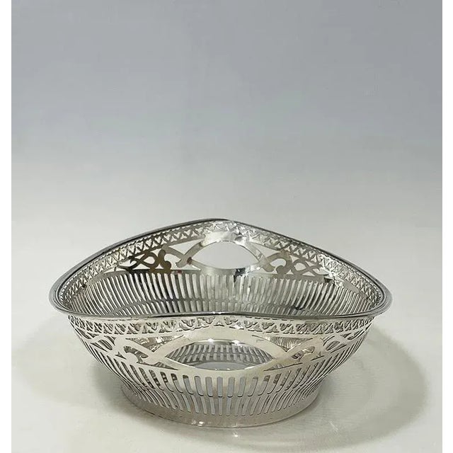 Dutch Silver Bread Basket by Pressburg and Son, Haarlem, 1956 For Sale - Image 9 of 12