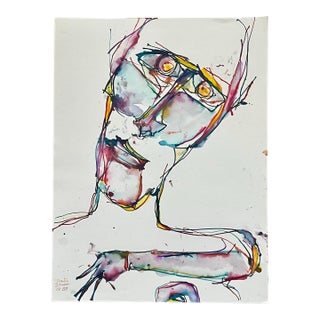 Original Martin Sumers Abstract Expressionist Watercolor Painting For Sale