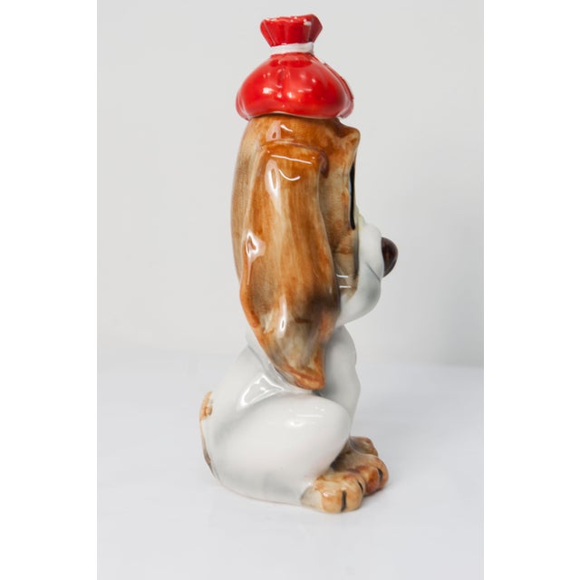 Vintage Ceramic Sick Droopy Dog with Ice Pack on Head & Rotating Music Box, 1960s For Sale - Image 4 of 18