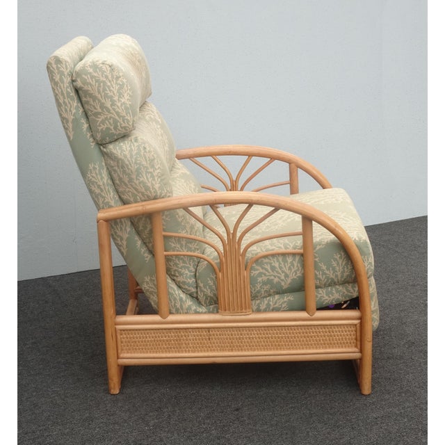 Wood Chairs Pair of Vintage Mid Century Bamboo Rattan Braxton Culler Lounge Recliner Chairs For Sale - Image 7 of 12