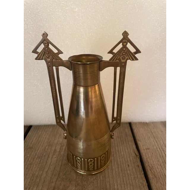 Gold Brass Vase in the style of Serrurier Bovy, 1890s For Sale - Image 8 of 8