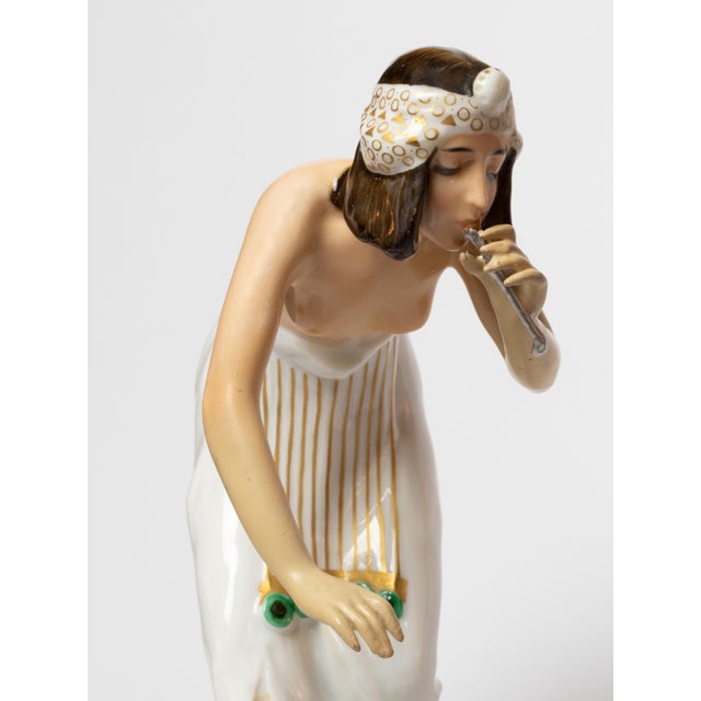 1920s Art Deco Porcelain Charming Serpent Statue by Berthold Boess for Rosenthal, 1920s For Sale - Image 5 of 13