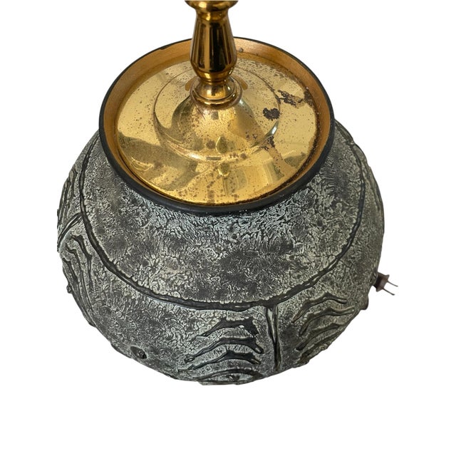 Ceramic Mid-Century Archaic Ceramic Verdigris Hu Style Vessel Chinoiserie Table Lamp For Sale - Image 7 of 8