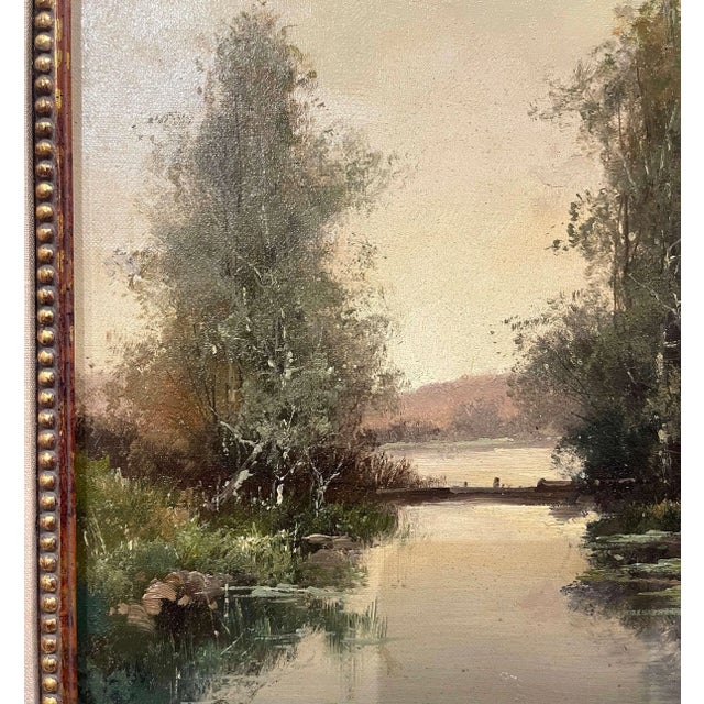 Wood 19th Century French Landscape Oil Painting Signed L. Dupuy for Galien-Laloue For Sale - Image 7 of 12