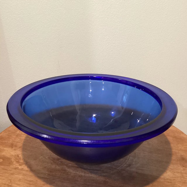 Late 20th Century Cobalt Blue Translucent Bowl For Sale - Image 13 of 13