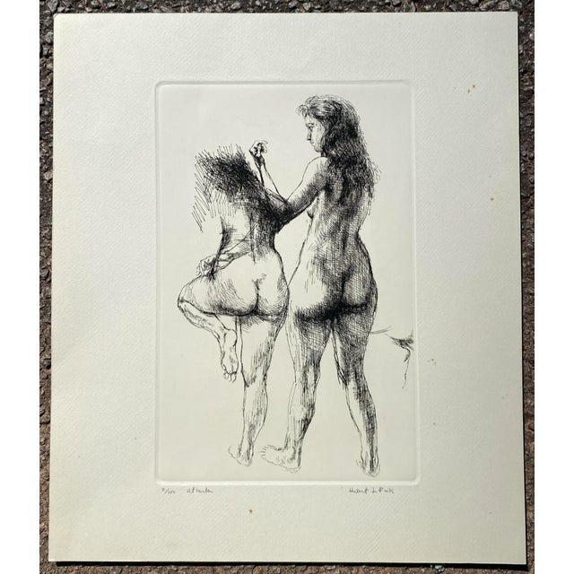 1960s Herbert Lewis Fink (1921 - 2006) "Atlanta," etching on paper; pencil signed, titled (or location) and numbered 2 of...