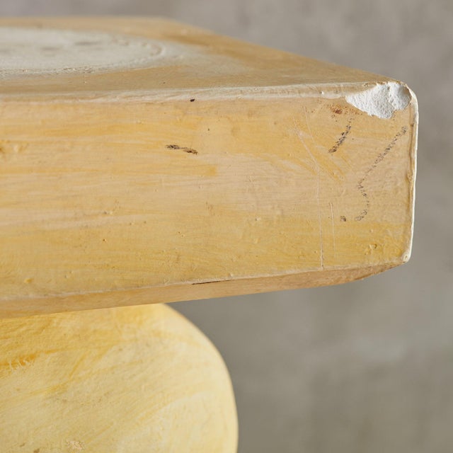 French Plaster Spiral Column or Pedestal on Wooden Base For Sale - Image 4 of 11