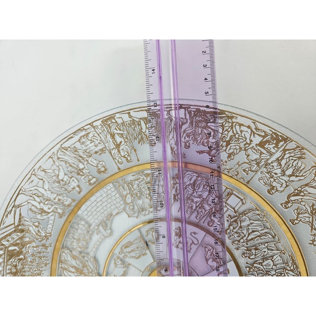 Lee Hager, Mid Century Intricately Painted Gold and White Zodiac Plate For Sale - Image 4 of 5