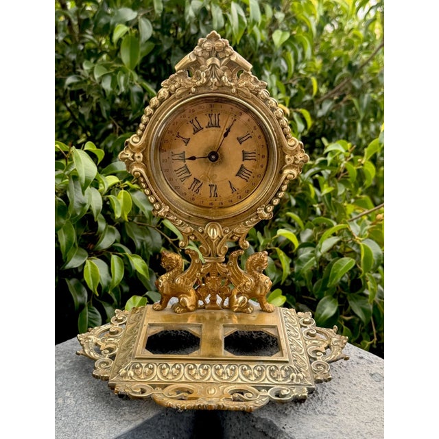 Antique Ansonia “Parlor Ink No. 3” Calendar Desk Clock For Sale - Image 9 of 10
