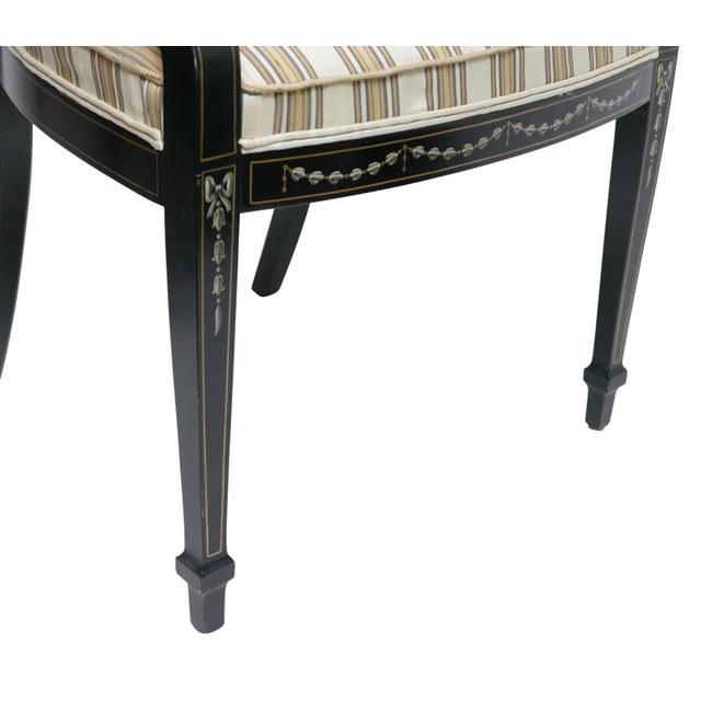 Early to Mid 20th Century Sheraton Style Painted Dining Chairs, Set of ...